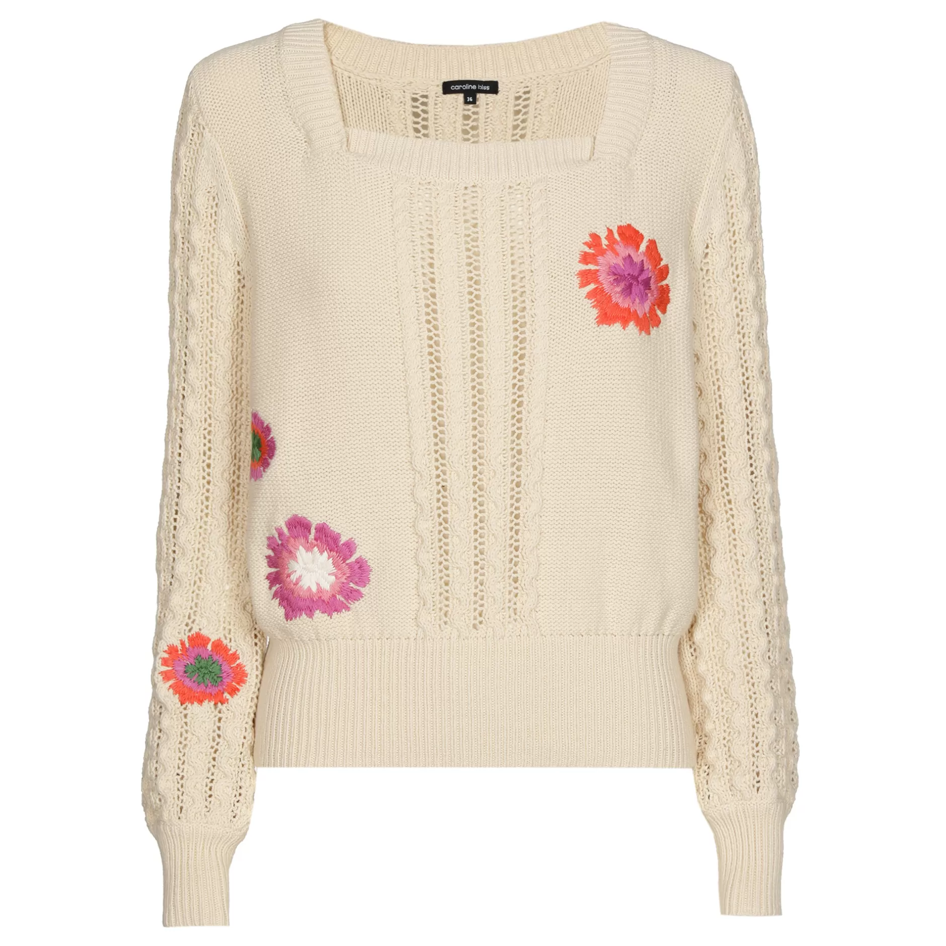 Caroline Biss 1222-34 / Katoenen Pull Met Broderie*Vrouwen Pulls