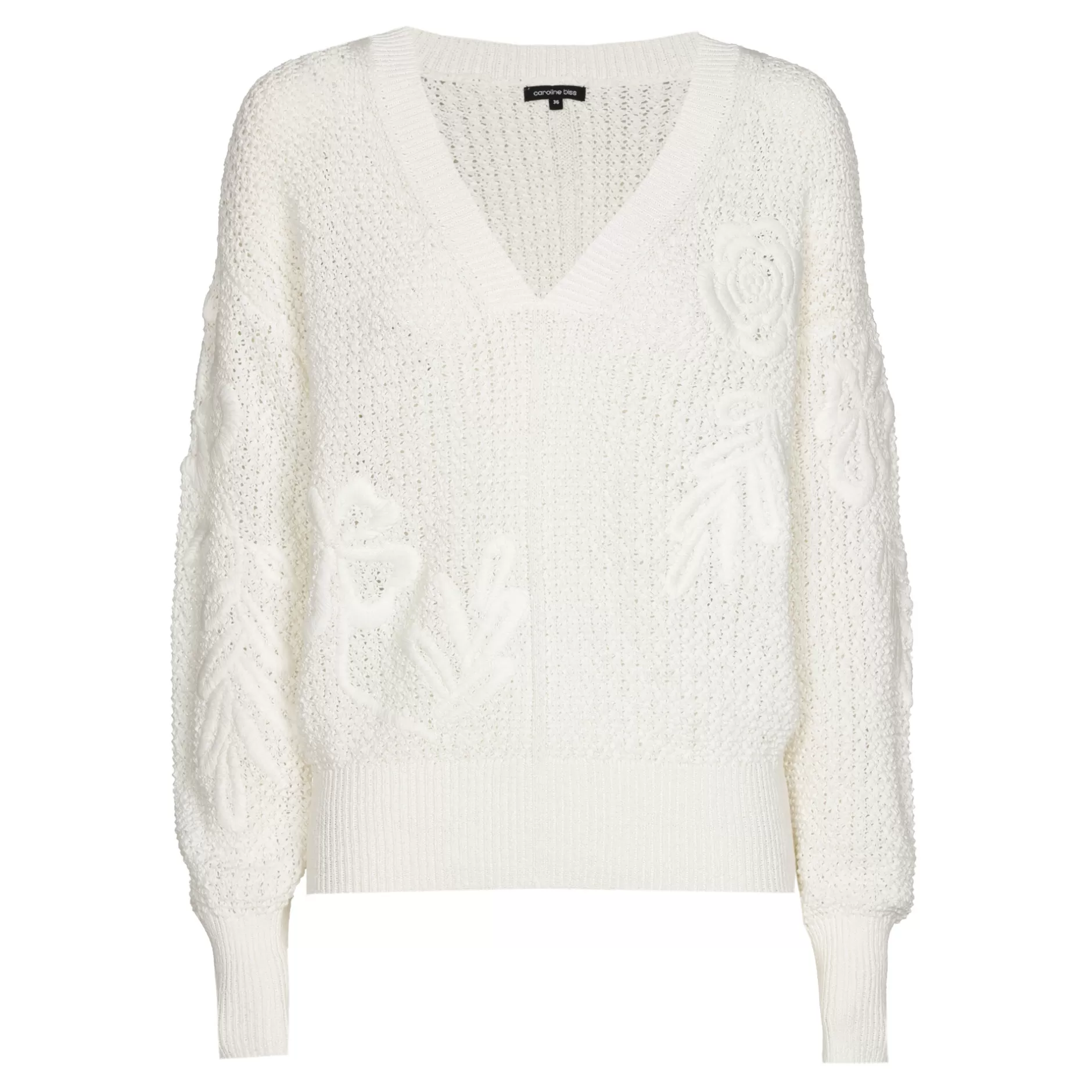 Caroline Biss 1294-91 / Vrouwelijke Pull Met Broderie Effect*Vrouwen Pulls