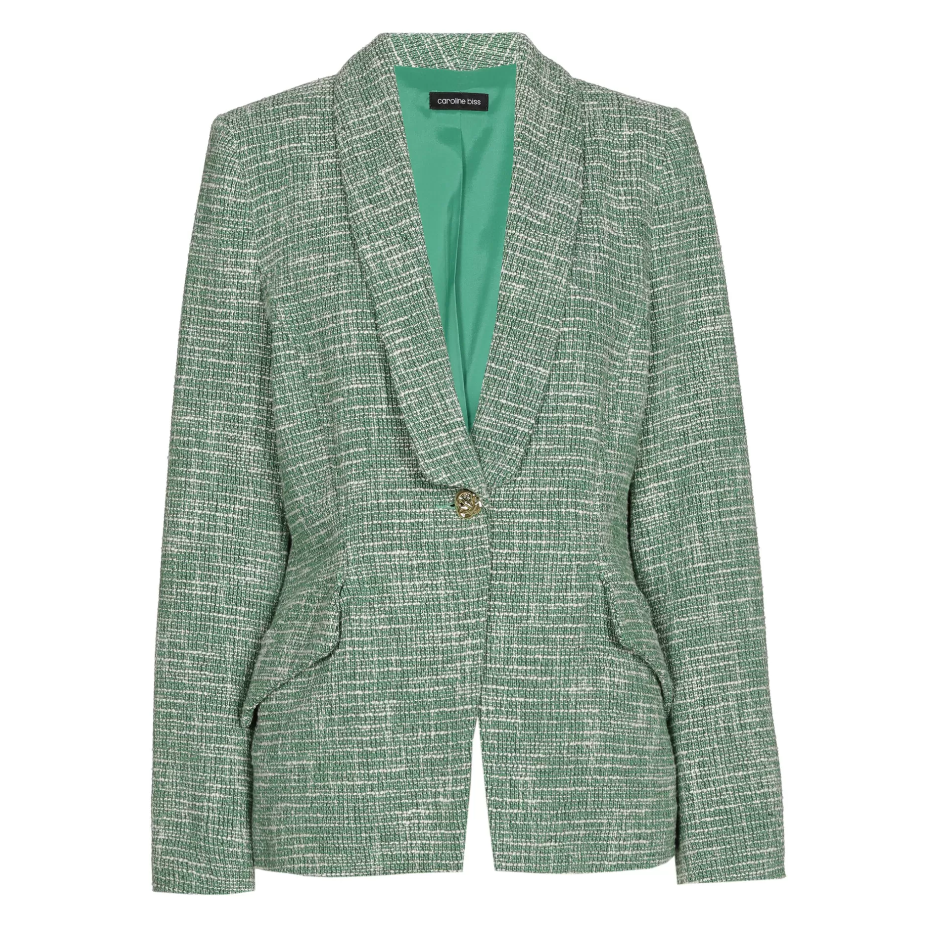 Caroline Biss 1888-62 / Licht Aansluitende Blazer In Lichte Bouclette*Vrouwen Vesten